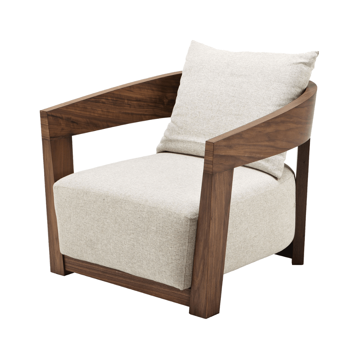 byt-CH-13 LOUNGE CHAIR - White & Brown