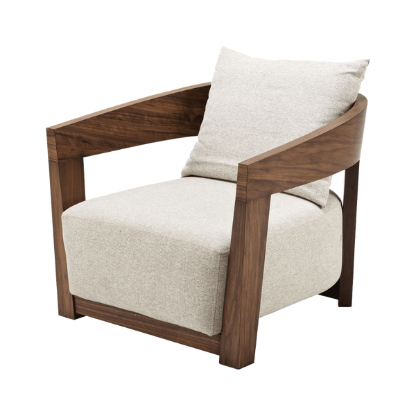 byt-CH-13 LOUNGE CHAIR - White & Brown
