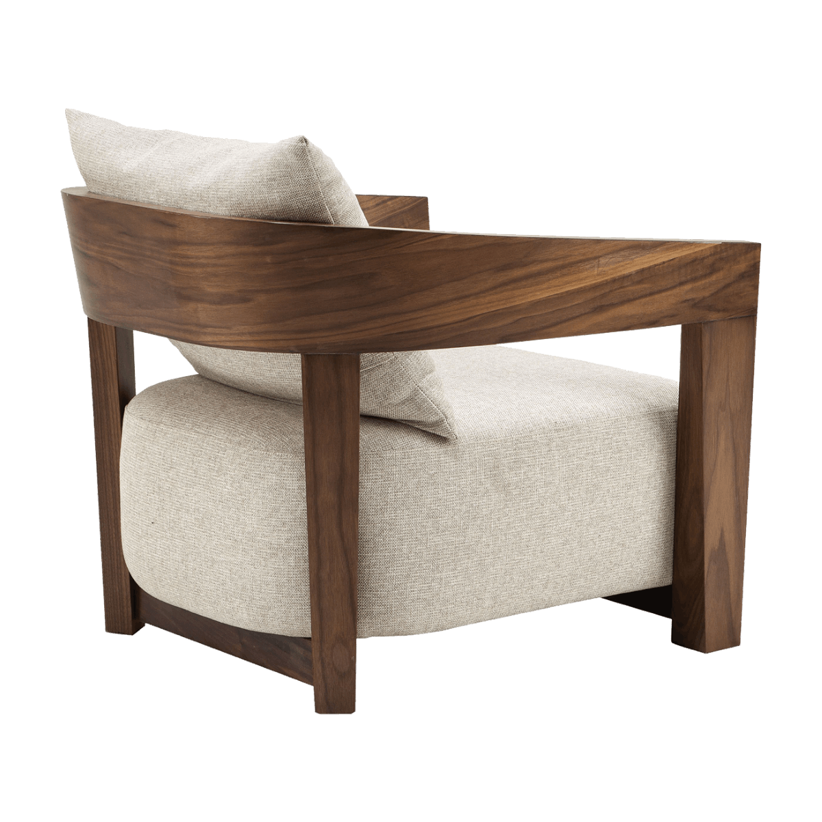 byt-CH-13 LOUNGE CHAIR - White & Brown