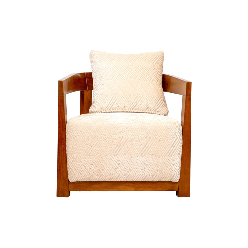 CH-13 LOUNGE CHAIR - White & Brown