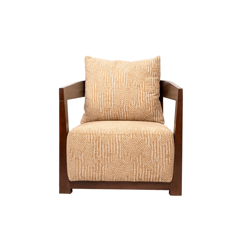 CH-13 LOUNGE CHAIR - White & Brown