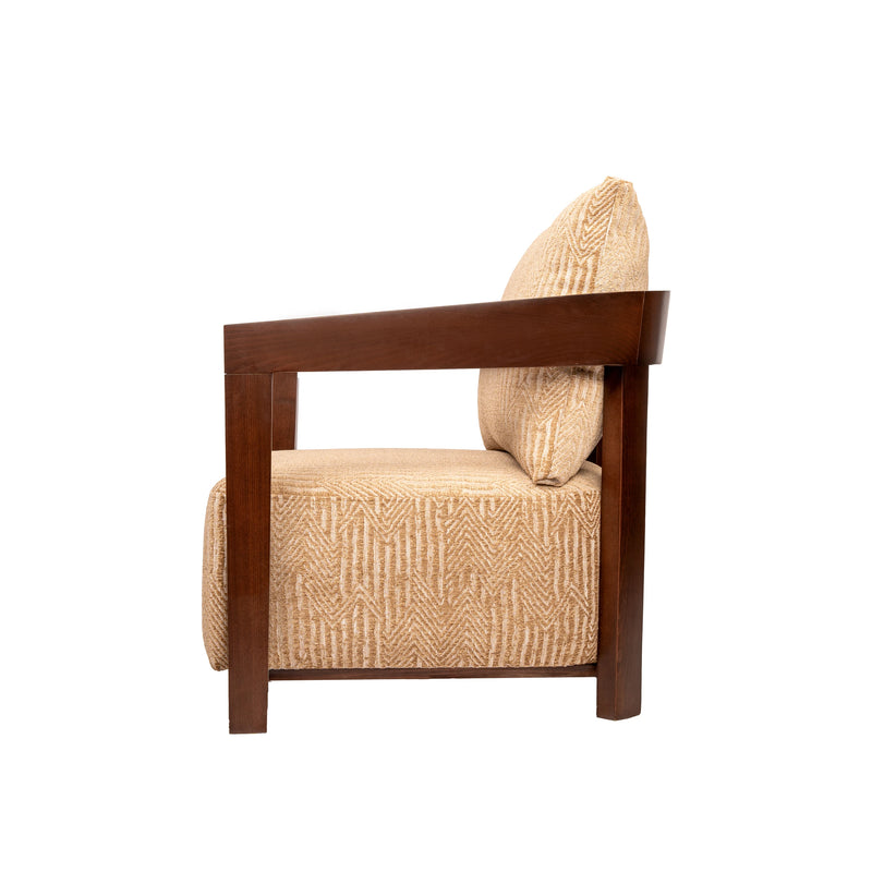 CH-13 LOUNGE CHAIR - White & Brown