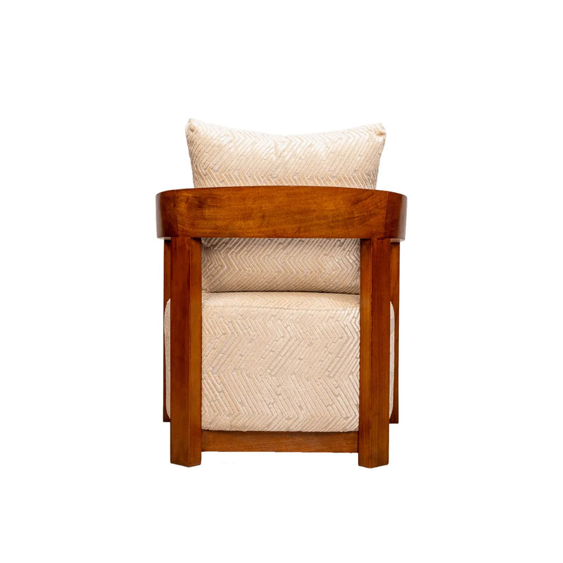 CH-13 LOUNGE CHAIR - White & Brown