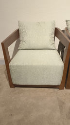 CH-13 LOUNGE CHAIR - Light Green & Brown