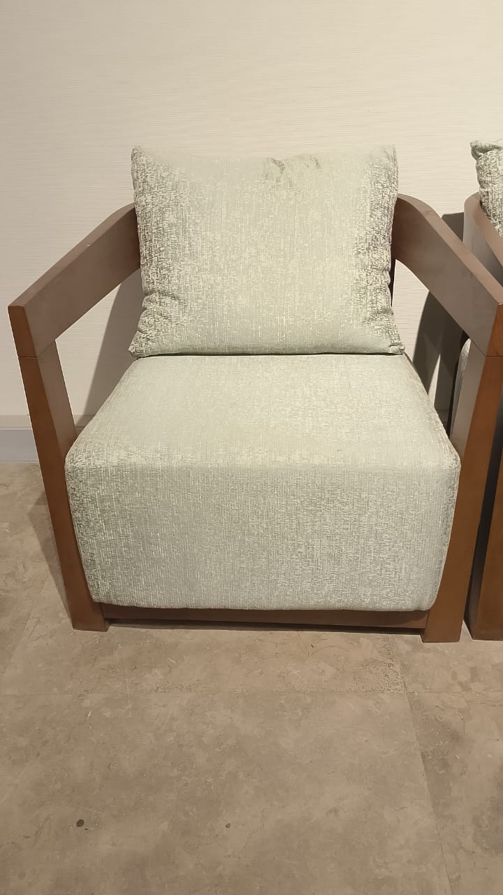 CH-13 LOUNGE CHAIR - Light Green & Brown